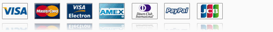 Visa, MasterCard, American Express, Visa Electron, Delta, Paypal, Webmoney